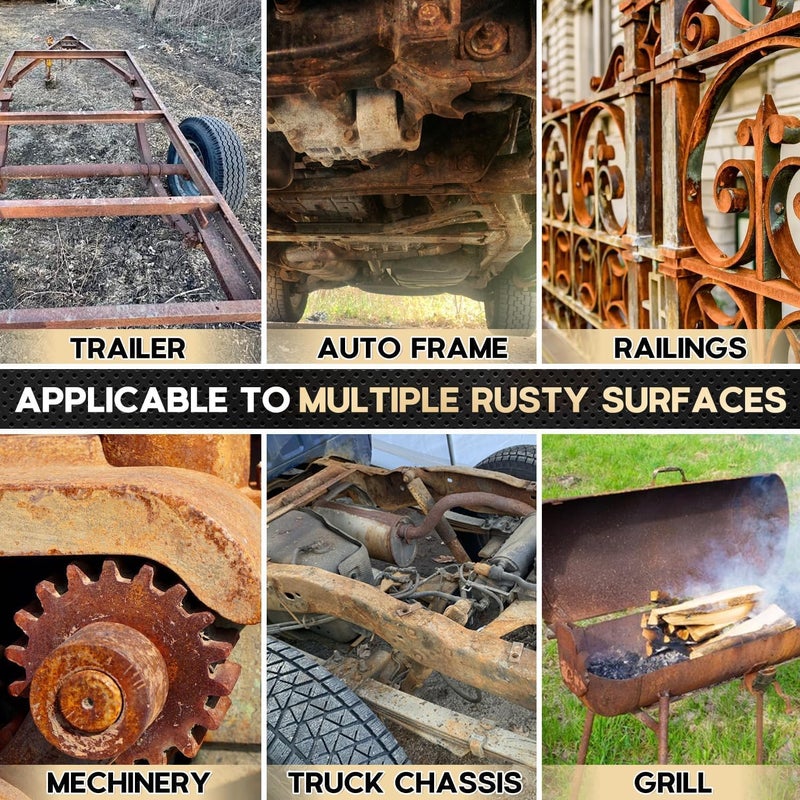 cocomfix 2 in 1 Ultra Rust Converter & Metal Primer, 35 oz Car Heat-Stable Rust Reformer & Encapsulator Paint for Trailer, Truck Chassis, Frame, Rust Inhibitor & Neutralizer for Metal, Gloss Black - Image 5